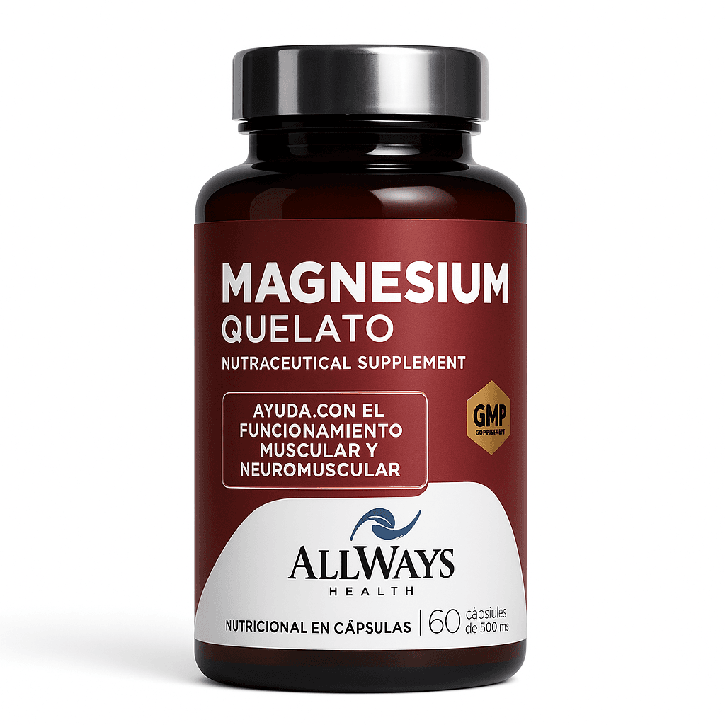 Allways Health Magnésio Quelato 60 Cápsulas – Suplementos