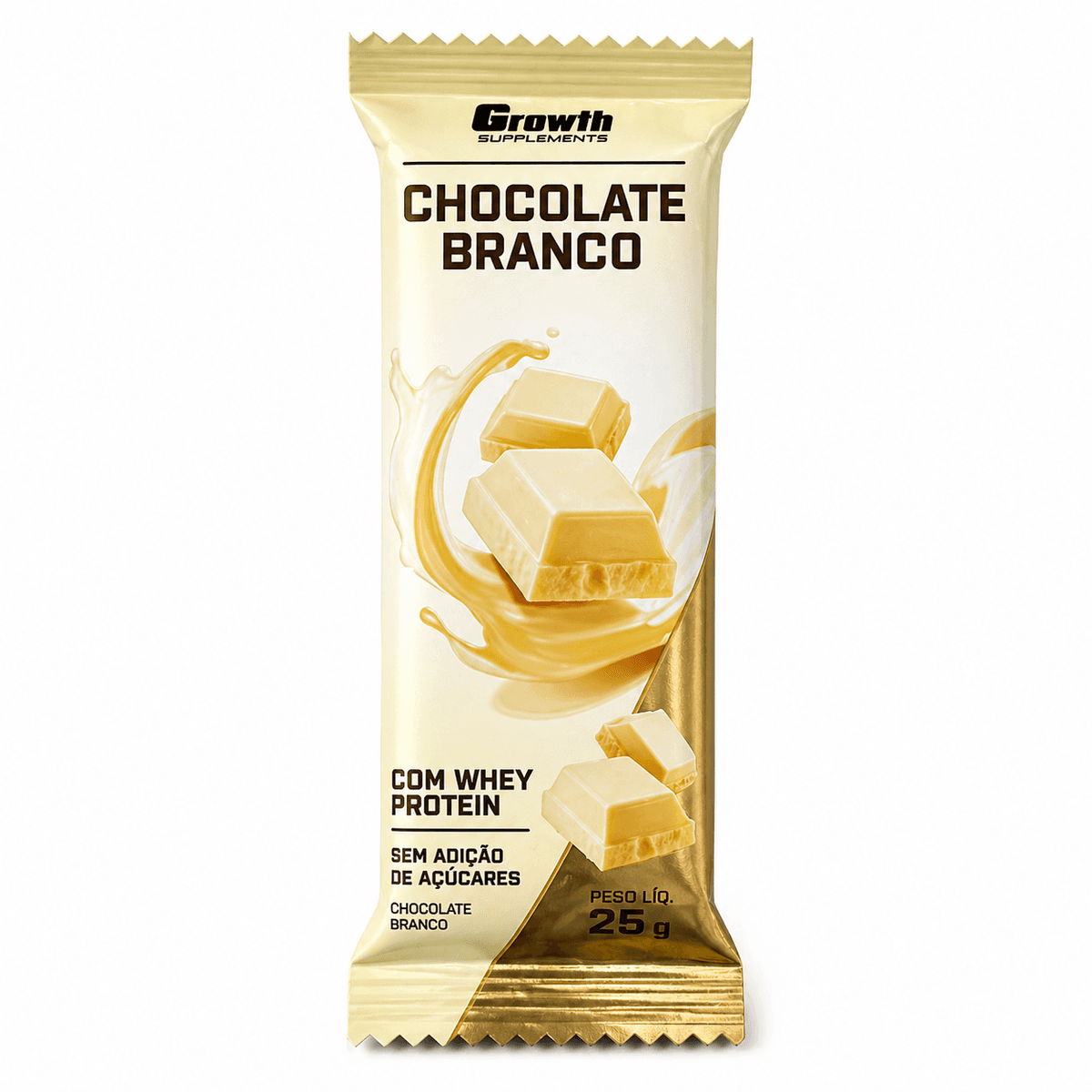 Bar Growth protein sabor chocolate branco 25g – Suplementos