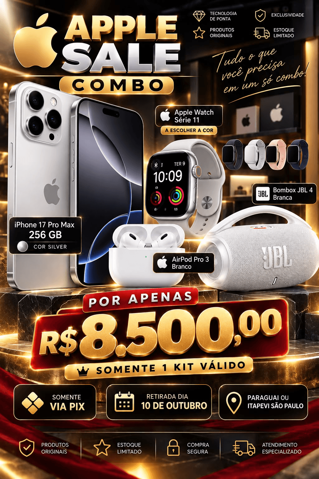 Combo Apple Sale — iPhone 17 Pro Max + Watch + AirPods + JBL — foto 1