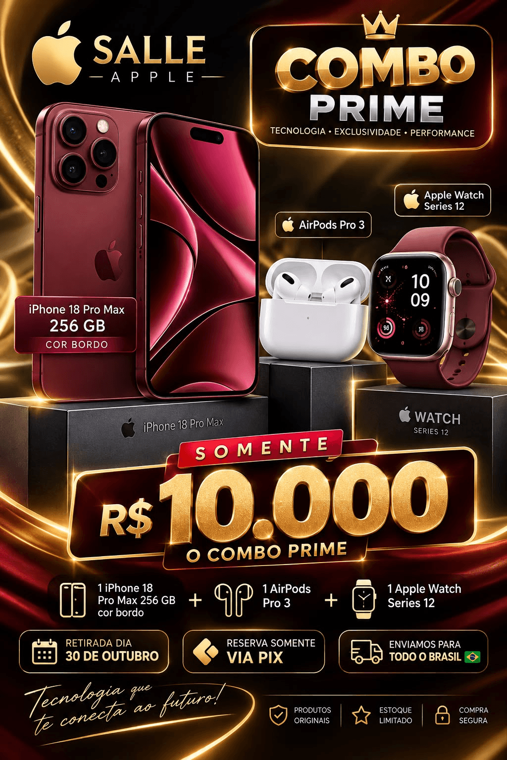 Combo Prime — iPhone 18 Pro Max + AirPods Pro 3 + Watch Series 12 — foto 1