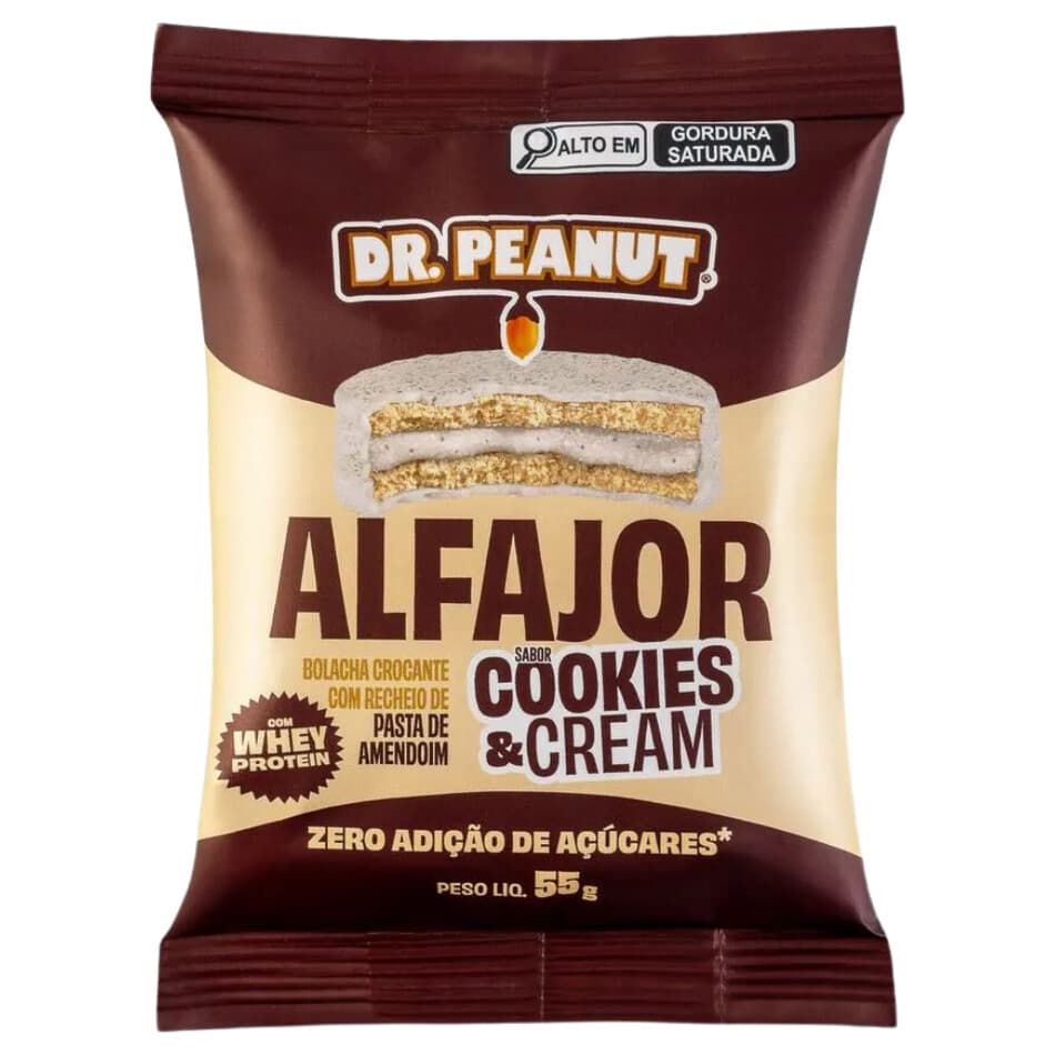 Dr Peanut Alfajor sabor Cookie Cream 55 g – Suplementos