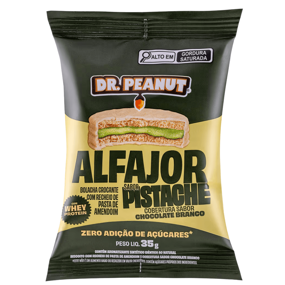 Dr Peanut Alfajor sabor Pistache 35g – Suplementos