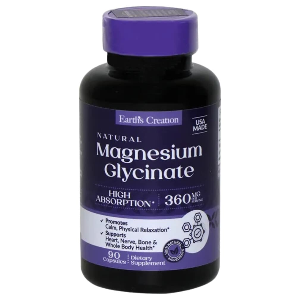 Earth's Creation Magnésio Glycinate 90 Cápsulas – Suplementos