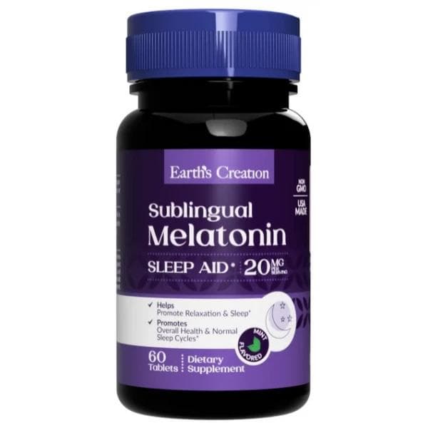 Earth's Creation Melatonina 20mg 60 Cápsulas – Suplementos
