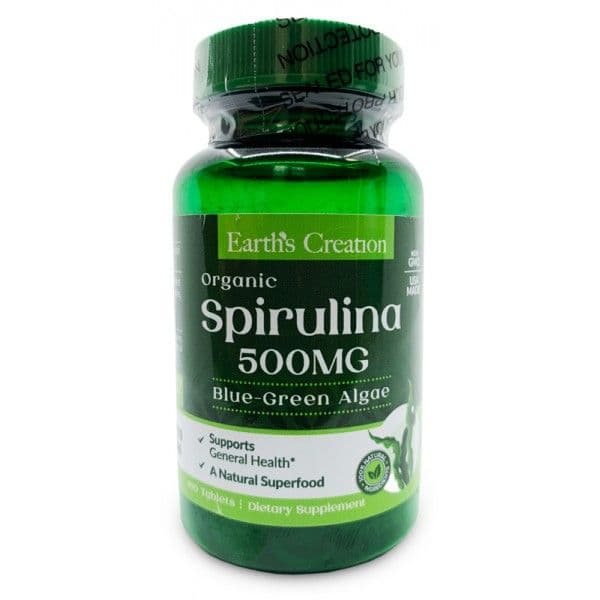 Earth's Creation Spirulina 500mg 60 Cápsulas – Suplementos