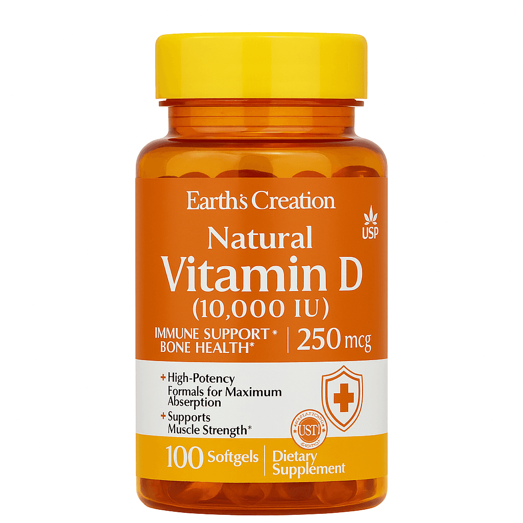 Earth's Creation Vitamin D3 10000UI 100caps – Suplementos