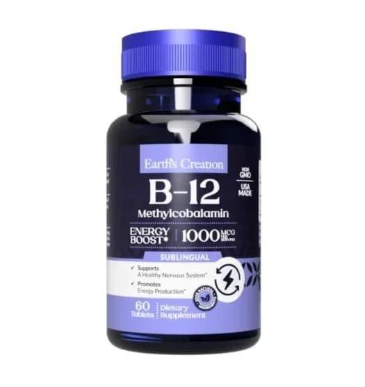 Earth's Creation Vitamina B-12 60 Cápsulas – Suplementos