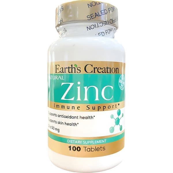 Earth's Creation Zinco 50mg 100 Cápsulas – Suplementos