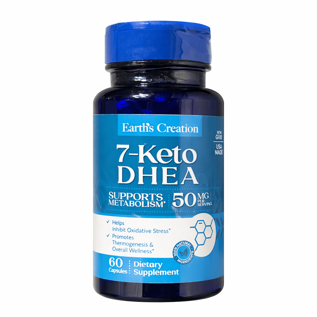 Earth’s Creation 7-Keto DHEA 50mg 60 Cápsulas – Suplementos