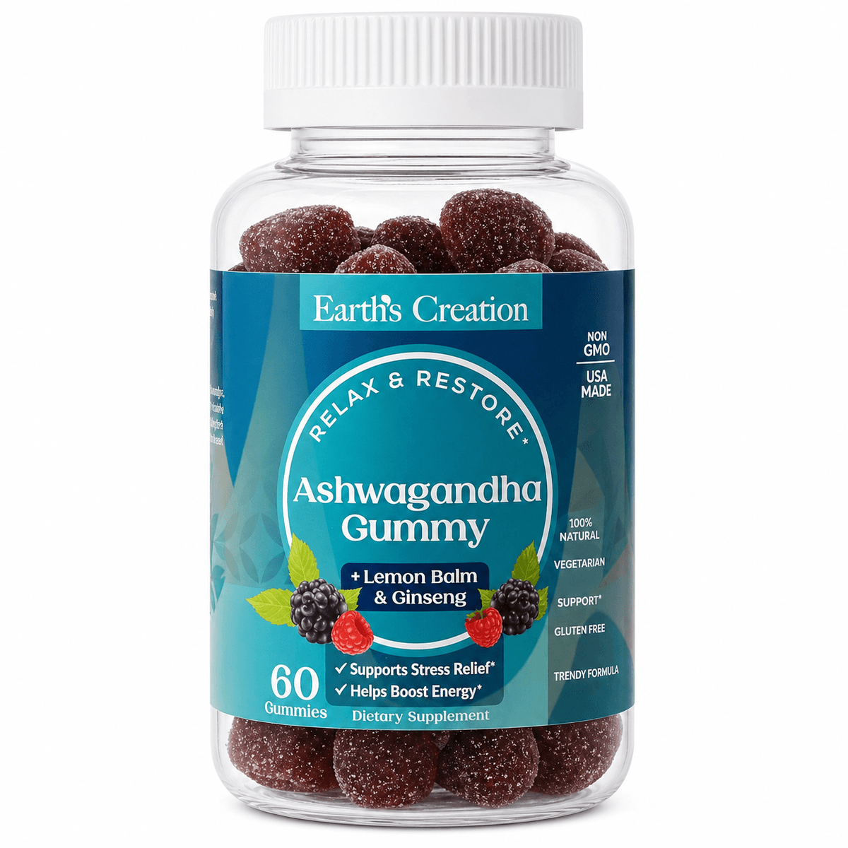 Earths Creation ashwagandha gummy 60 gummies – Suplementos