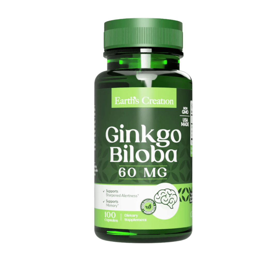 Earth’s Creation Ginkgo Biloba 120mg 60 Cápsulas – Suplementos