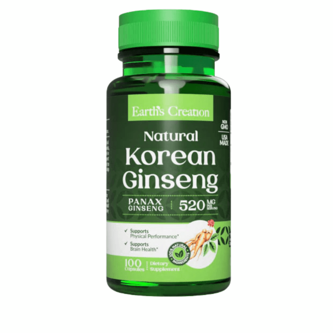 Earth’s Creation Korean Ginseng 520mg 100 Cápsulas – Suplementos
