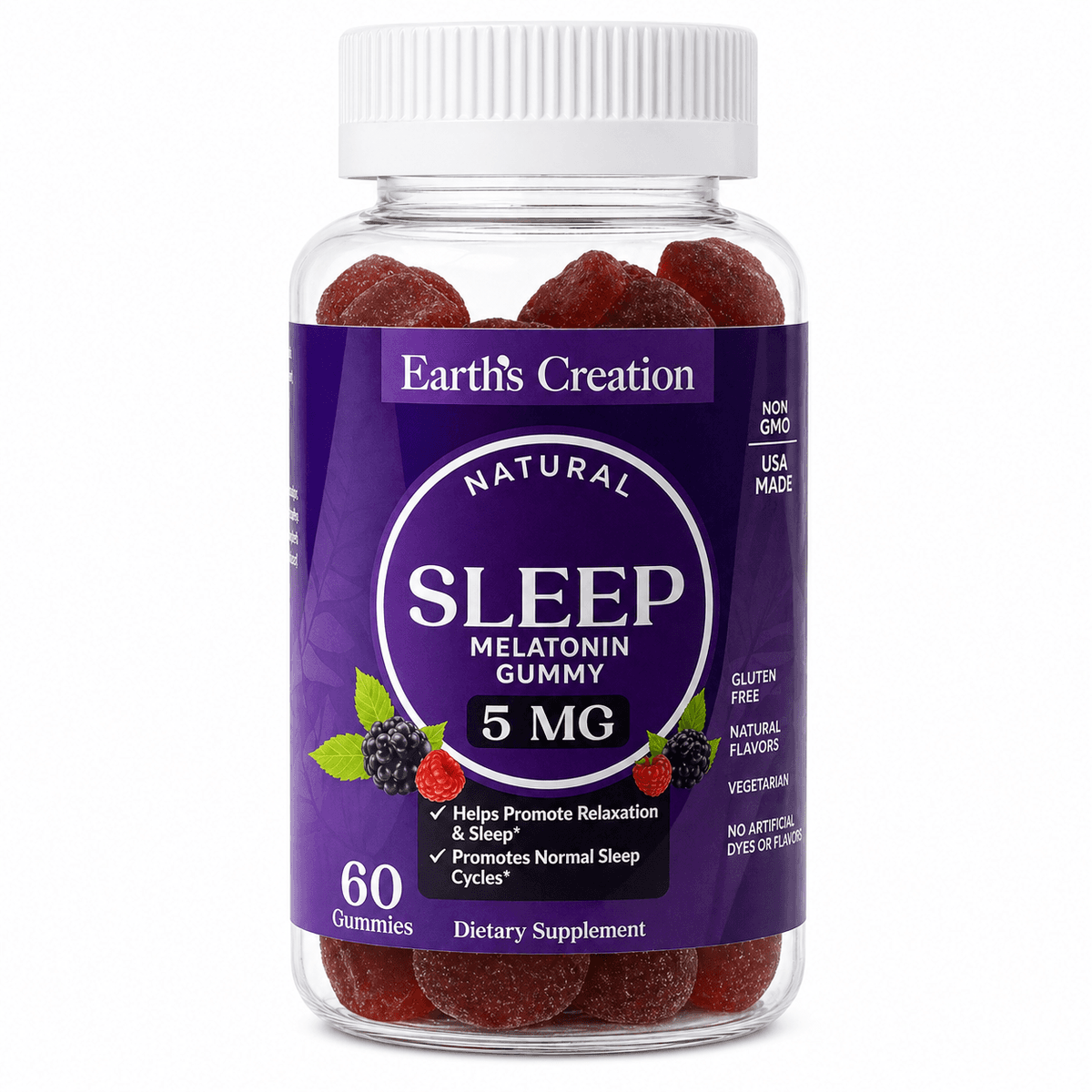 Earths Creation Melatonin Sleep gummy 5mg 60 gummis – Suplementos