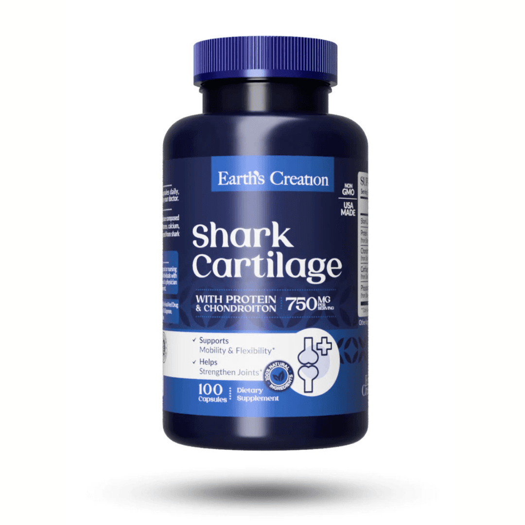 Earth’s Creation Shark Cartilage 750mg 100 Cápsulas – Suplementos