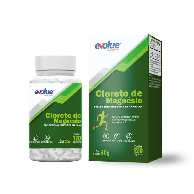 Evolue Cloreto de Magnésio 120 Cápsulas – Suplementos