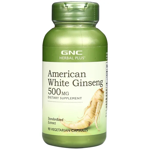 GNC America White Ginseng 500mg 90 Cápsulas – Suplementos
