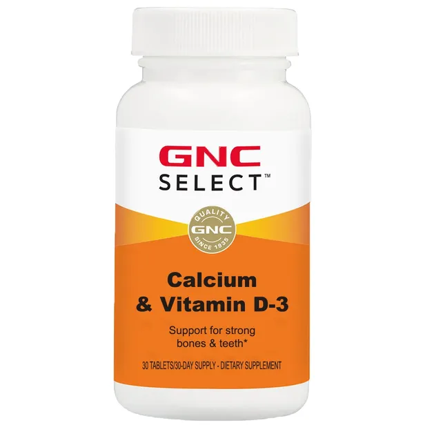GNC Select Calcium e Vitamin D-3 30 Cápsulas – Suplementos