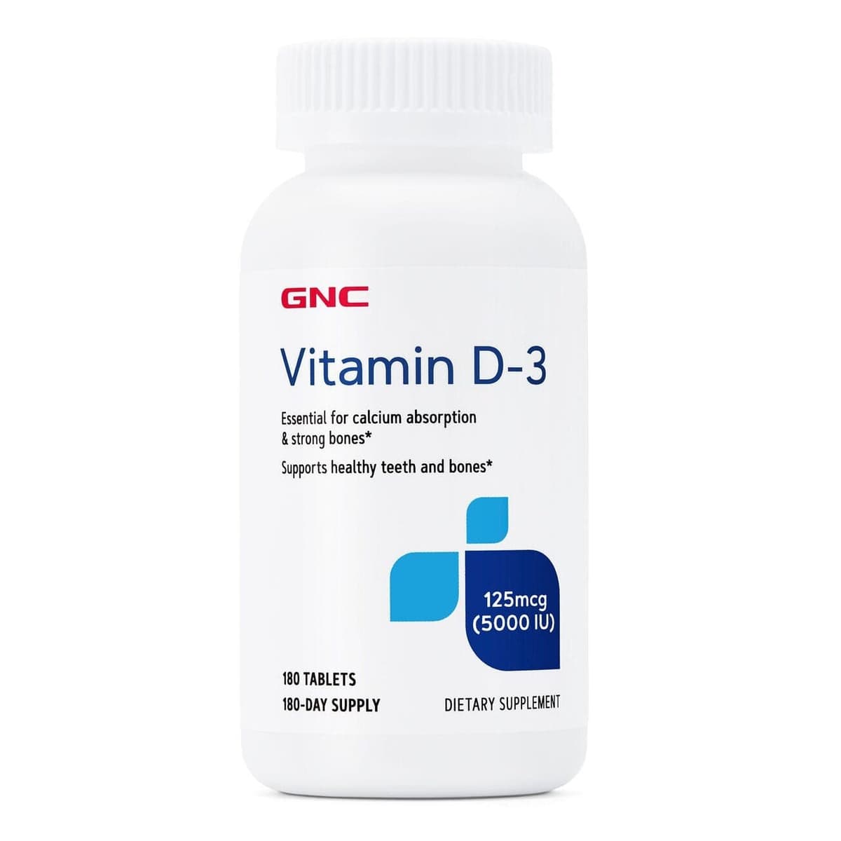 GNC Vitamina D3 5000 IU 180 Cápsulas – Suplementos