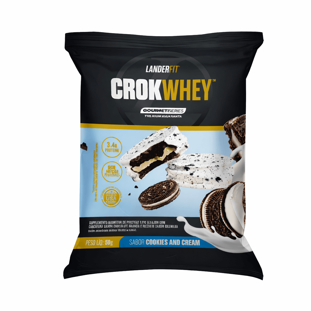 Landerfit Alfajor CrokWhey Cookies e Cream 50g – Suplementos