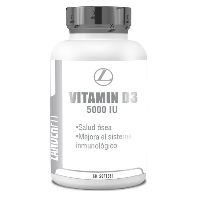 LanderFit Vitamina D3 5000 IU 60 Cápsulas – Suplementos