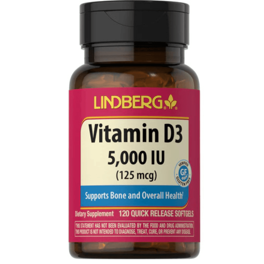 Lindberg Vitamina D3 5000IU 125mcg 120caps – Suplementos