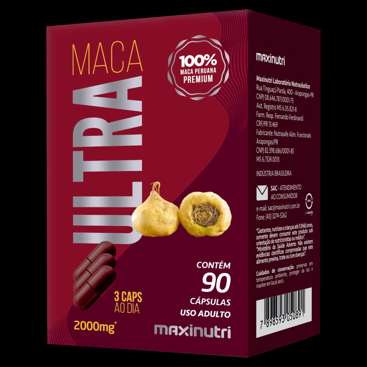 Maxinutri Maca Ultra 2000mg 90 Cápsulas – Suplementos