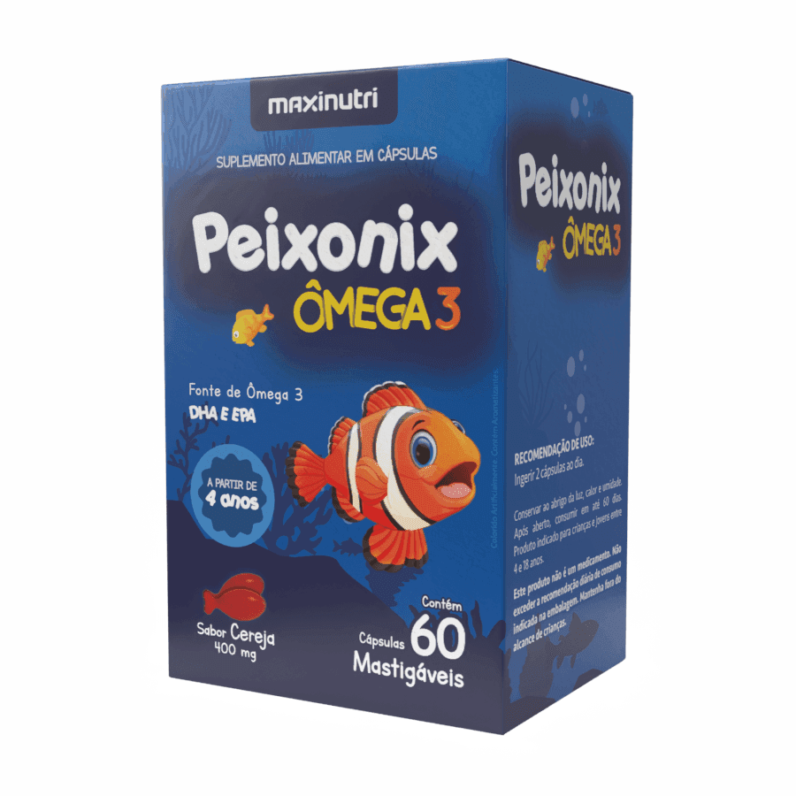 Maxinutri Peixonix ômega 3 60 Cápsulas mastigáveis – Suplementos