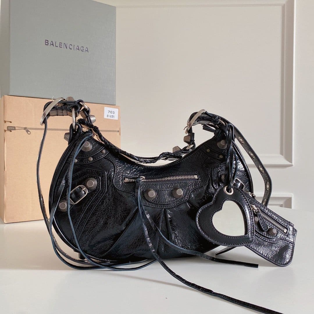 Balenciaga Le Cagole Shoulder Bag preta . – Moda