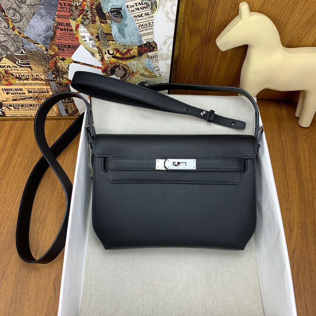 Bolsa Hermes Kelly Dépêches 25 Black – Moda