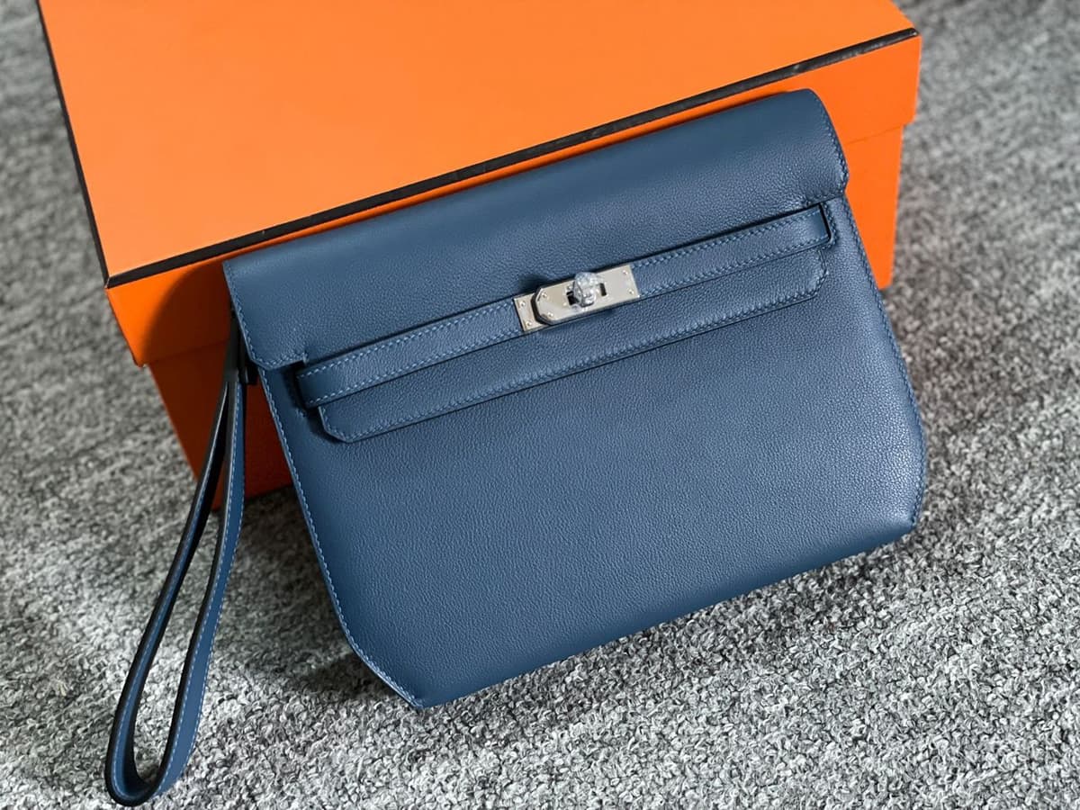 Bolsa Hermes Kelly Dépêches 25 Blue – Moda