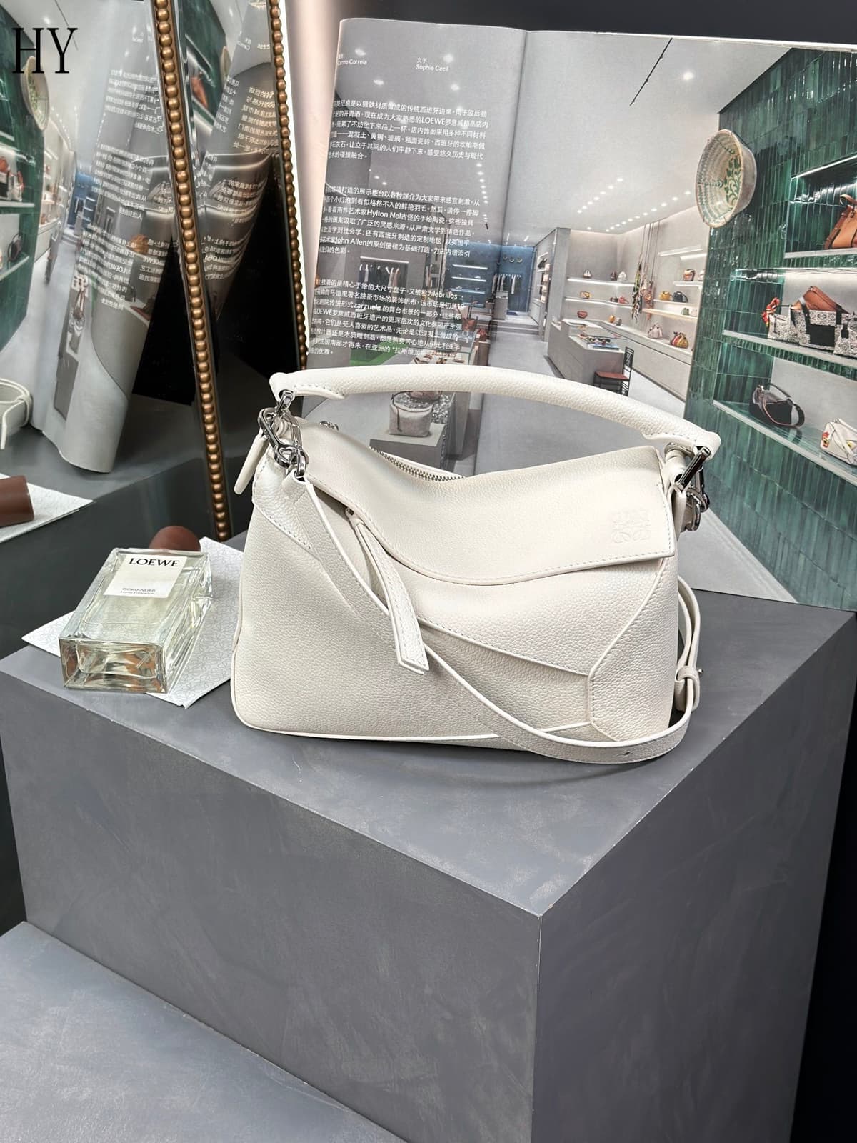 Bolsa Loewe Puzzle Small White – Moda