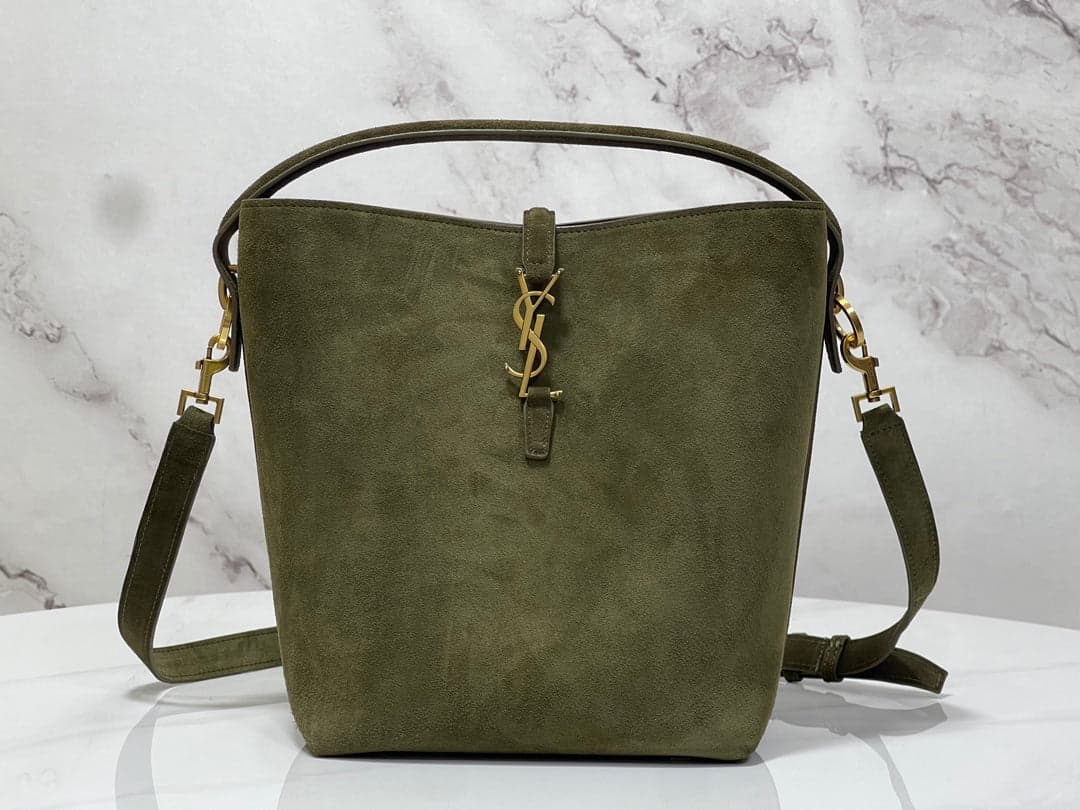 Bolsa Saint Laurent Le 37 Medium Suede Green – Moda