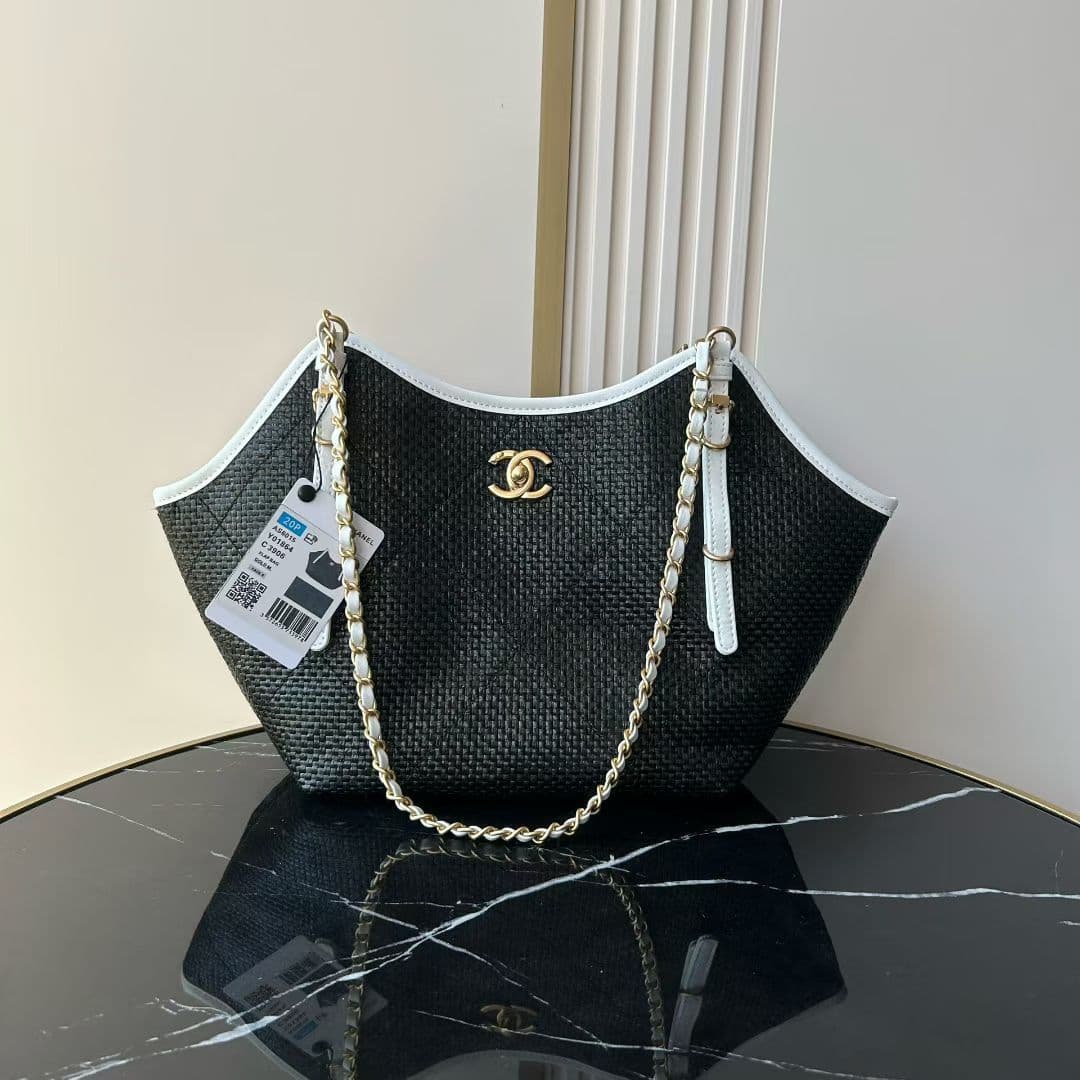 CHANEL Canvas com Efeito em Ráfia – Moda