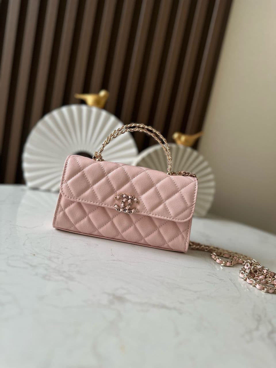 Chanel Top Handle Wallet on Chain Pink – Moda