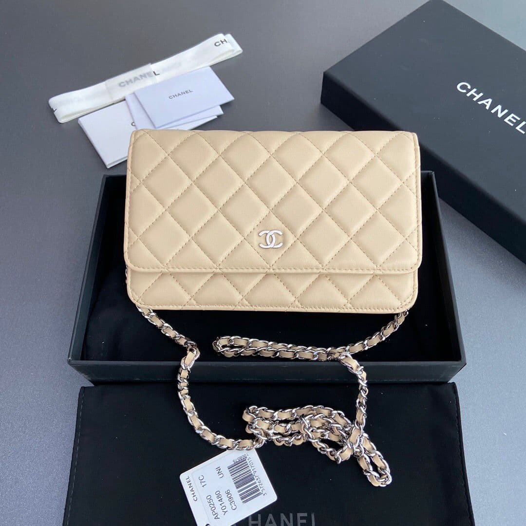 Chanel Wallet On Chain Beige Silver Hardware . – Moda