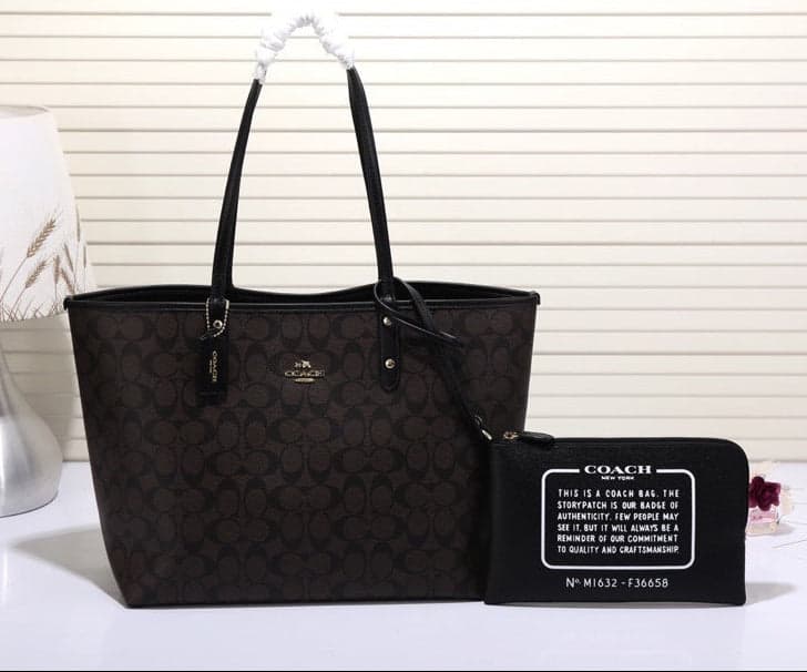 Coach City Tote Signature Canvas Brown / Black – Moda