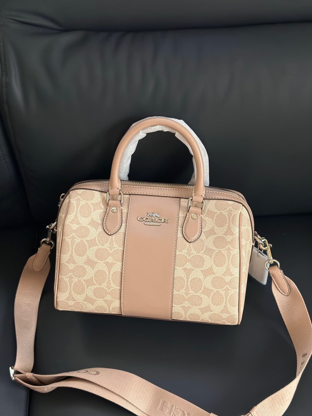 Coach Rowan Satchel Khaki Chalk – Moda