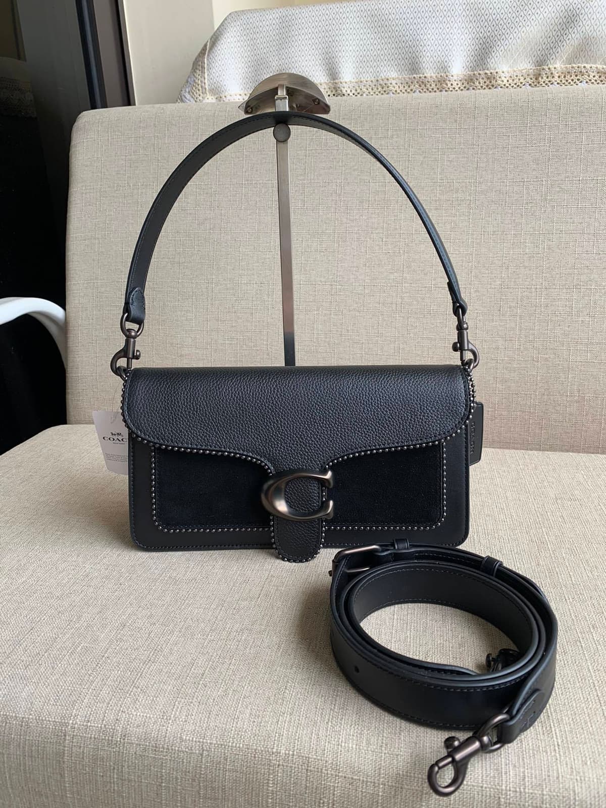 Coach Tabby Shoulder Bag 26 with Beadchain Black – Moda