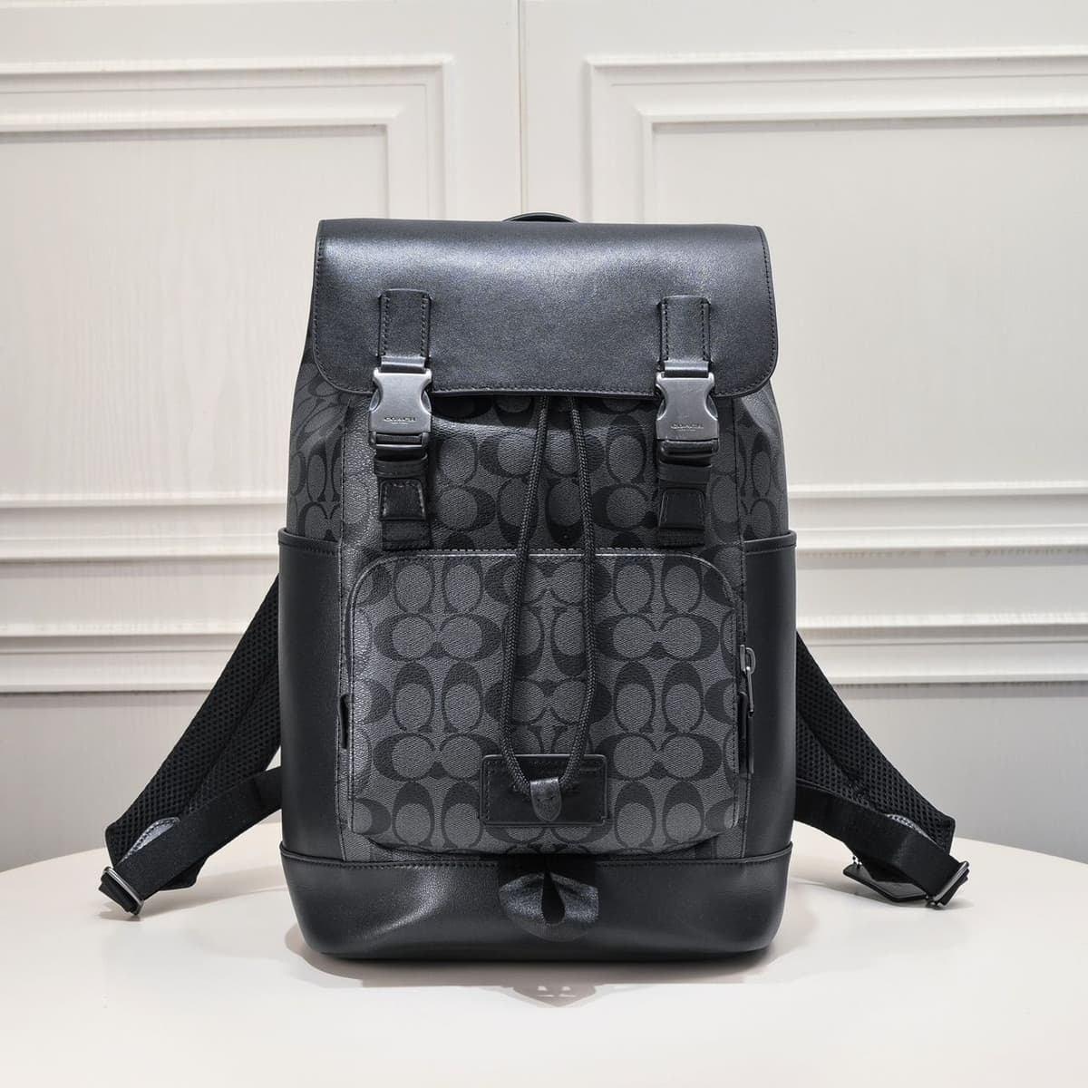 Coach Track Backpack Signature Canvas Black – Moda