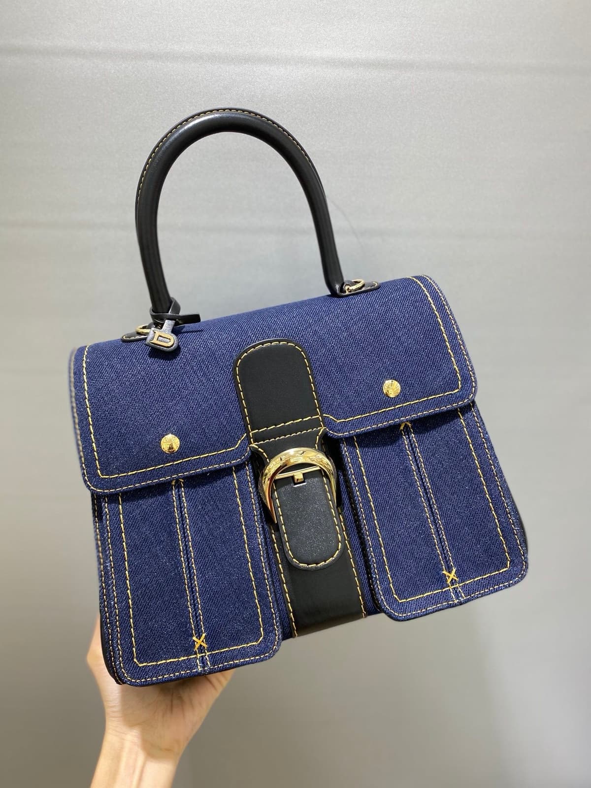 Delvaux Brillant Mini Denim Navy Blue – Moda