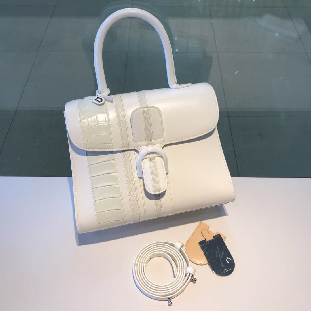 Delvaux Brillant MM Croco White – Moda
