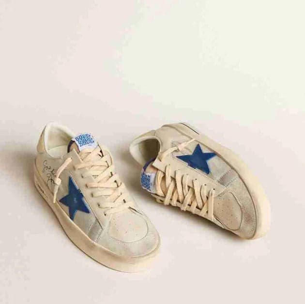 Golden Goose Ball Stardan Cream Blue. – Moda