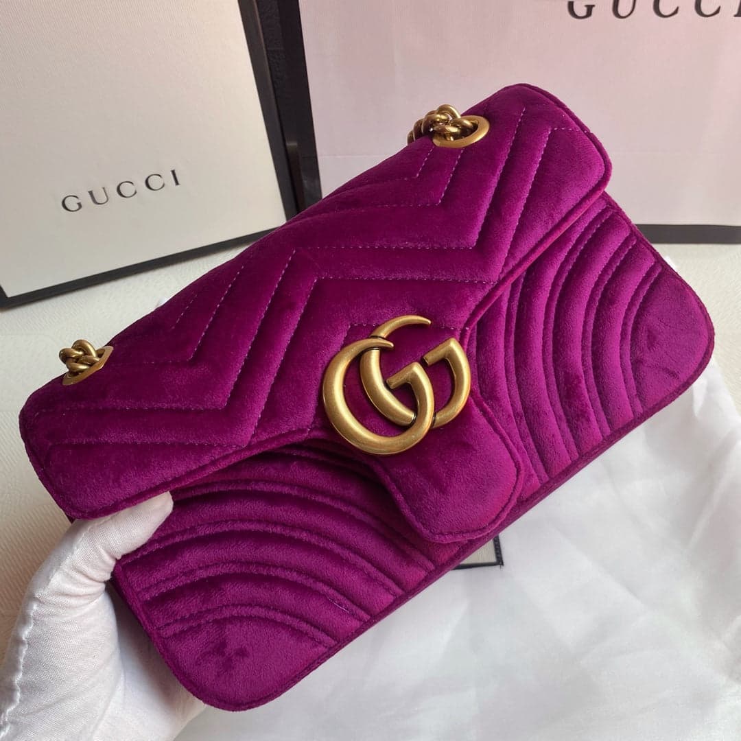 Gucci GG Marmont Fuchsia Velvet – Moda