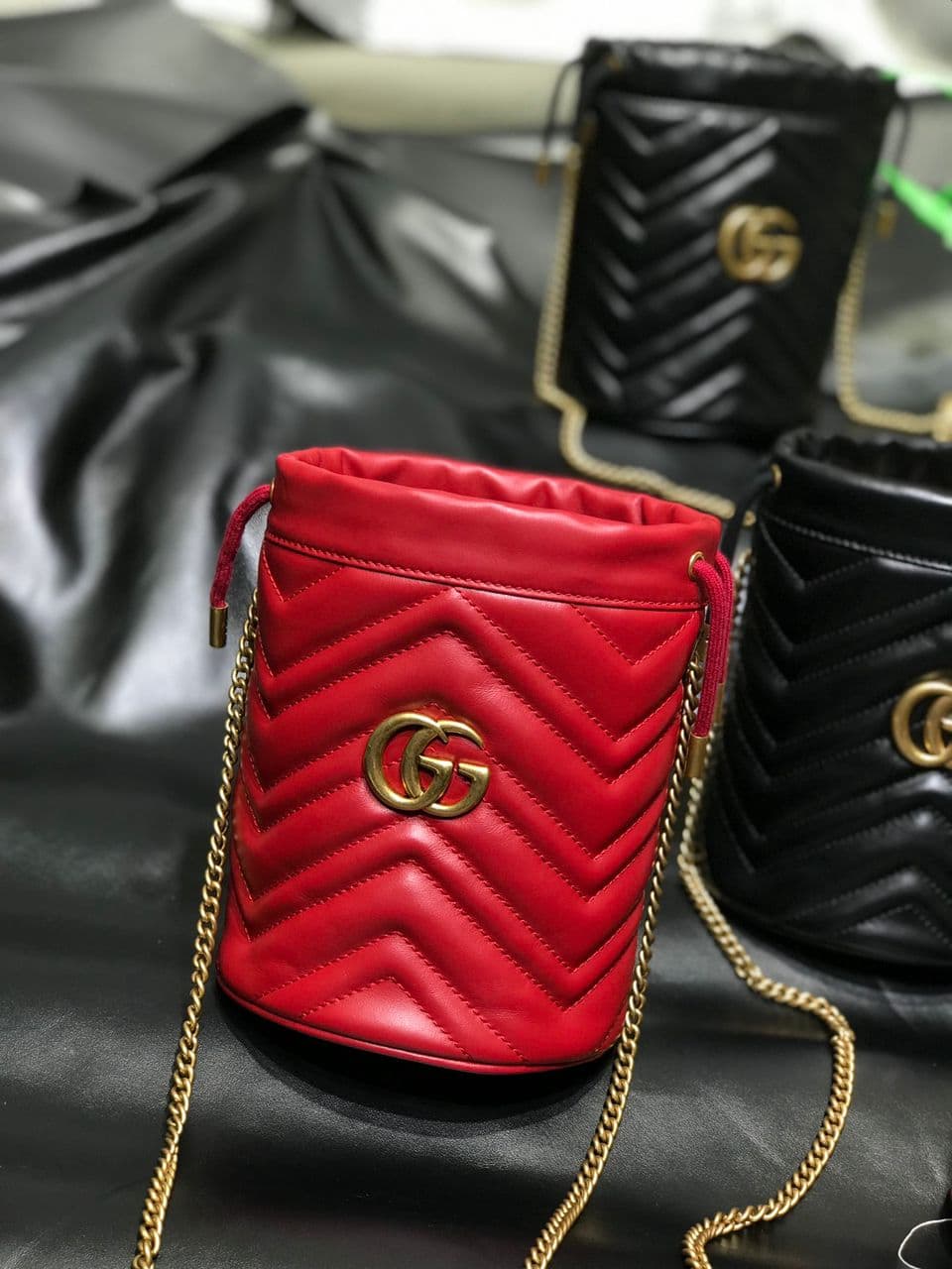 Gucci GG Marmont Mini Bucket Red Bag – Moda