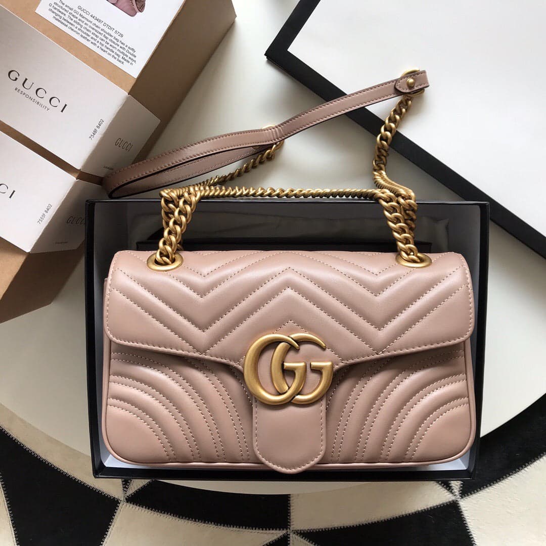 Gucci GG Marmont Small Matelasse Bag Nude. – Moda