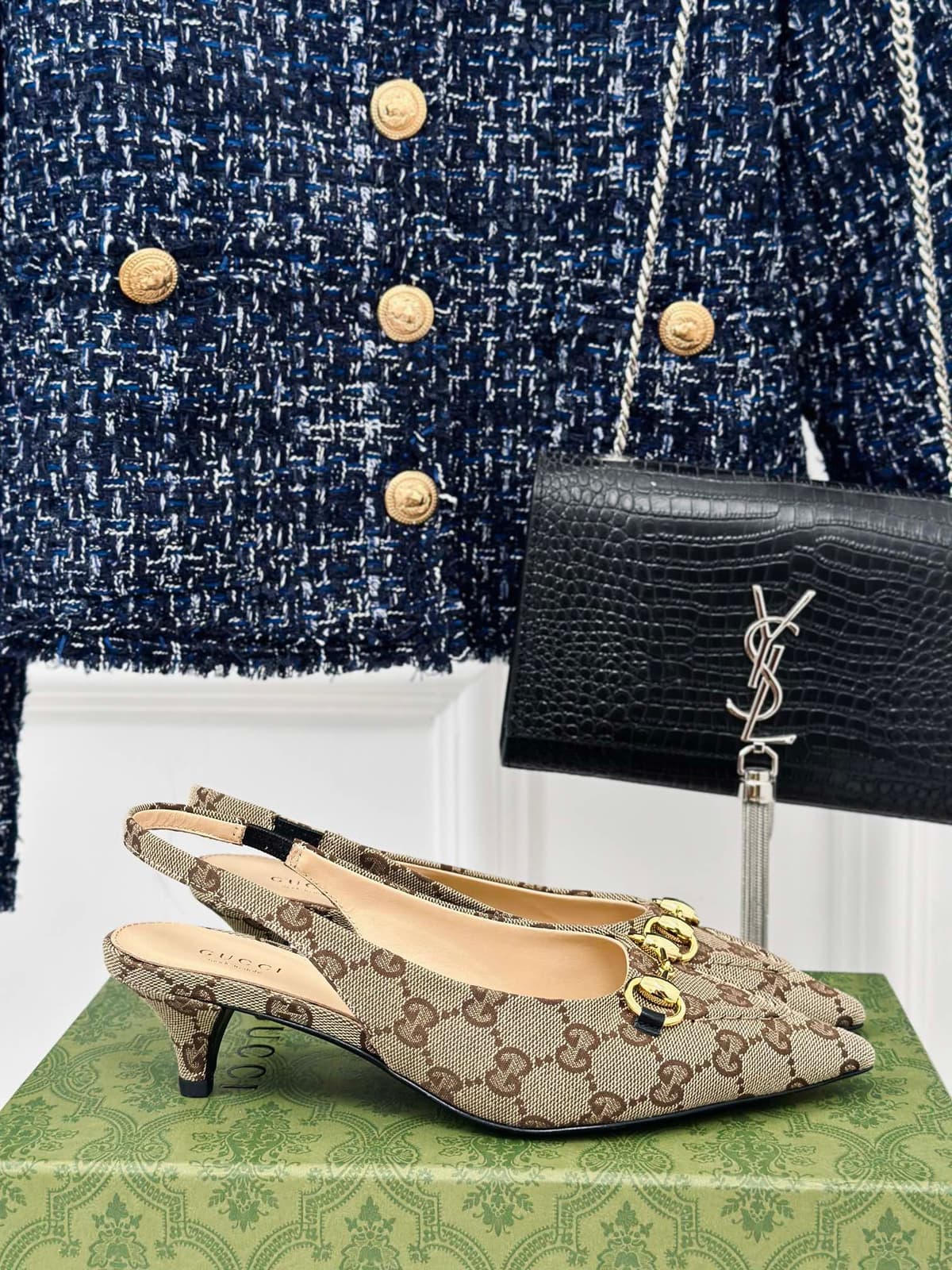 Gucci Scarpin GG Supreme com salto 45mm – Moda