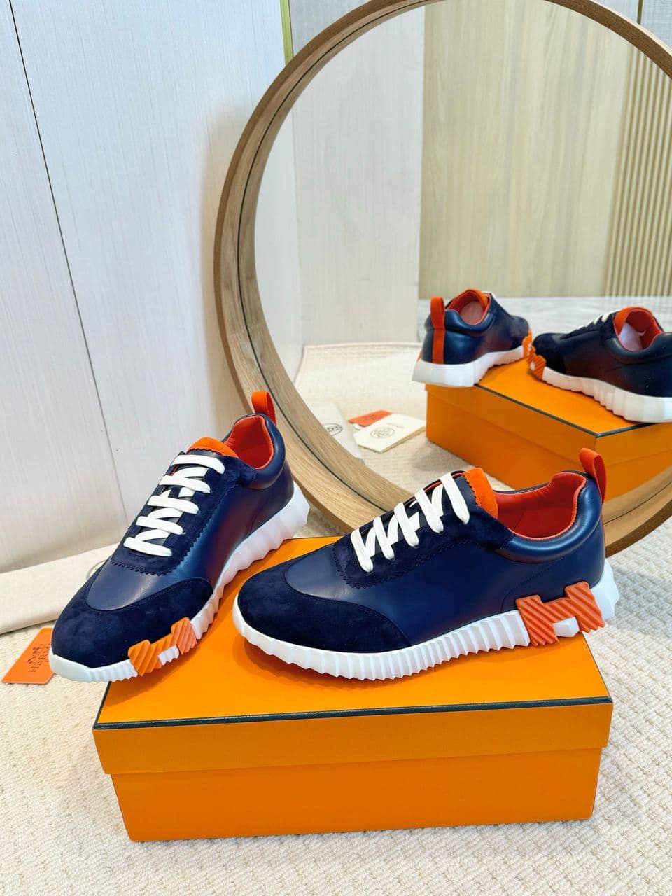 Hermes Air Mesh Suede Goatskin Bouncing Blue – Moda