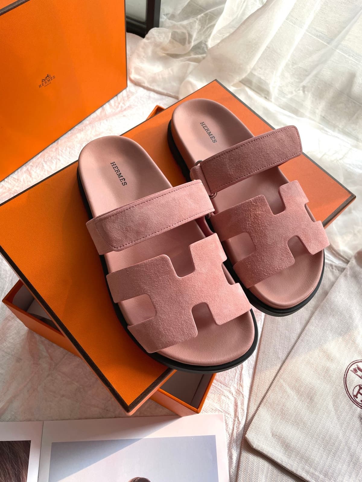 Hermes Chypre Sandal Rosé Calfskin Leather – Moda