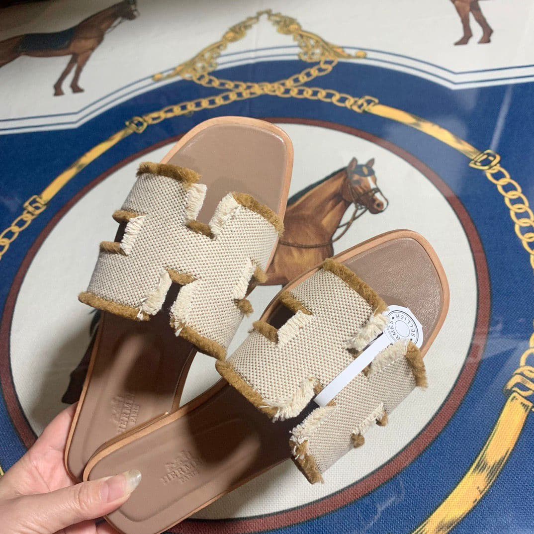 Hermes Oran Sandal beige Calfskin Leather – Moda