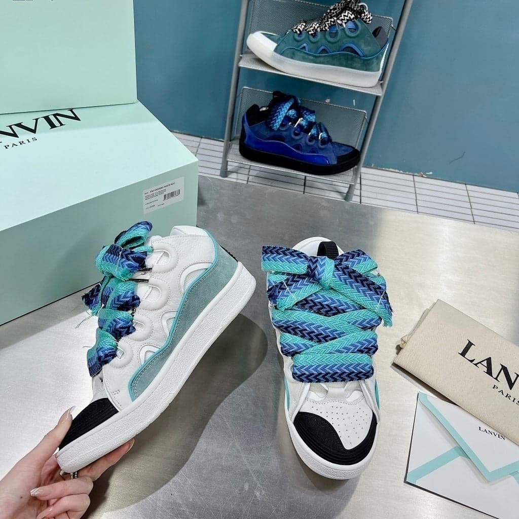 Lanvin Curb Sneaker White Blue – Moda
